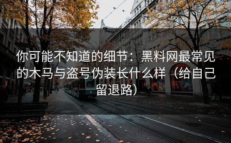 你可能不知道的细节：黑料网最常见的木马与盗号伪装长什么样（给自己留退路）